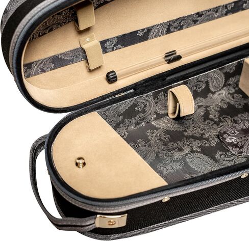 MI&VI Professional Hard Wood Viola Case (Full Size) | Luxury Silk Interior | Lightweight | | Hygrometer | Thermometer | Adjustable 15" to 16.5" Violas (Brown) in Saudi Arabia