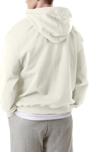 Ohoo Men's Loose Fit Midweight Hoodies Pullover French Terry Long Sleeve Hooded Sweatshirt with Pocket in Saudi Arabia