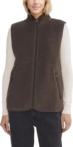 Womens Fuzzy Fleece Vest Casual Warm Sleeveless Zip Up Sherpa Vest Jacket with Pockets for Fall/Winter in Saudi Arabia