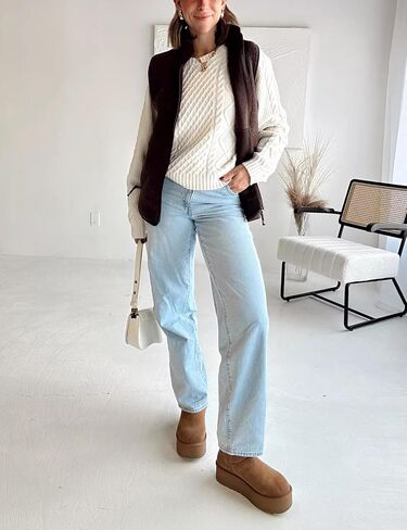 Womens Fuzzy Fleece Vest Casual Warm Sleeveless Zip Up Sherpa Vest Jacket with Pockets for Fall/Winter in Saudi Arabia