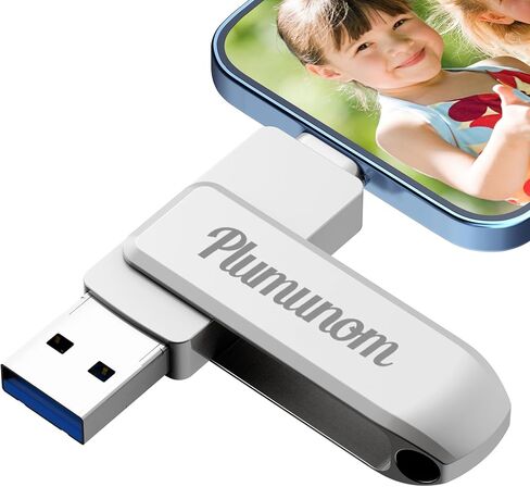 Plumunom Photo Stick for iPhone Flash Drive 128GB,Flash Drive for iPhone Save More Photos and Videos.High Speed Photo Stick USB 3.0 Memory Stick Compatible with iPhone/ipad/Android/PC. in Saudi Arabia