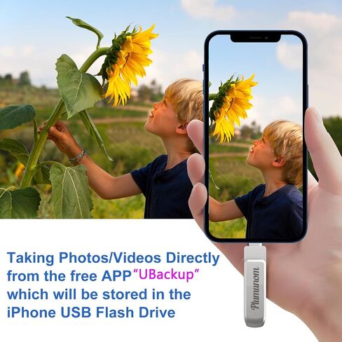 Plumunom Photo Stick for iPhone Flash Drive 128GB,Flash Drive for iPhone Save More Photos and Videos.High Speed Photo Stick USB 3.0 Memory Stick Compatible with iPhone/ipad/Android/PC. in Saudi Arabia