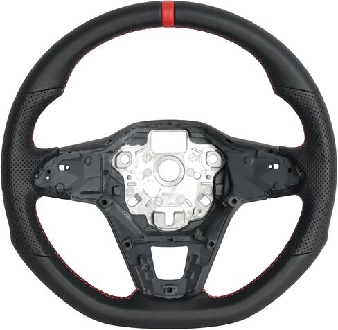 Real Carbon Fiber Steering Wheel for Golf MK6, D-shaped Flat-bottom Perforated Leather Grip Upgrade Replacement Steering Wheel for 2008-2014 Volkswagen Golf MK6 in Saudi Arabia