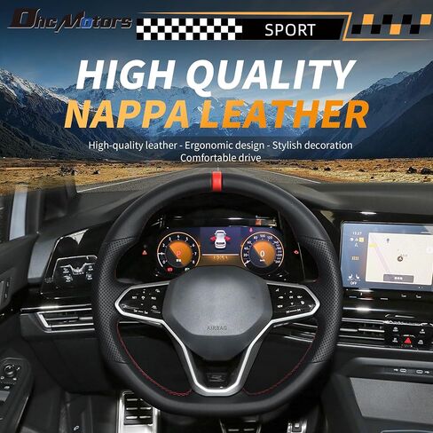 Real Carbon Fiber Steering Wheel for Golf MK6, D-shaped Flat-bottom Perforated Leather Grip Upgrade Replacement Steering Wheel for 2008-2014 Volkswagen Golf MK6 in Saudi Arabia