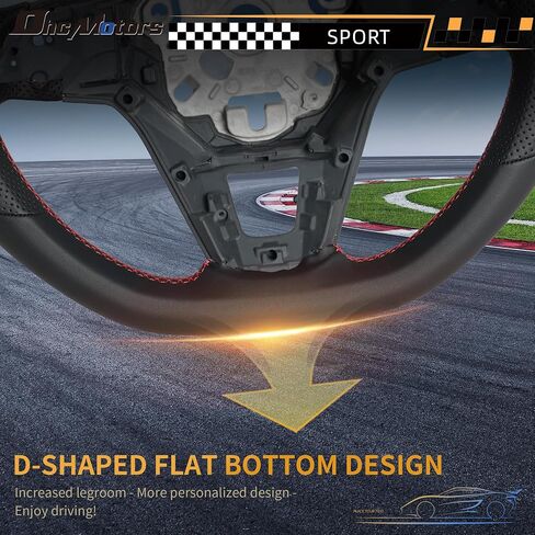 Real Carbon Fiber Steering Wheel for Golf MK6, D-shaped Flat-bottom Perforated Leather Grip Upgrade Replacement Steering Wheel for 2008-2014 Volkswagen Golf MK6 in Saudi Arabia