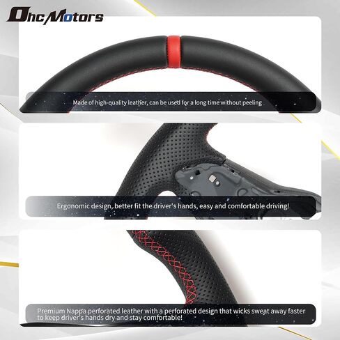 Real Carbon Fiber Steering Wheel for Golf MK6, D-shaped Flat-bottom Perforated Leather Grip Upgrade Replacement Steering Wheel for 2008-2014 Volkswagen Golf MK6 in Saudi Arabia