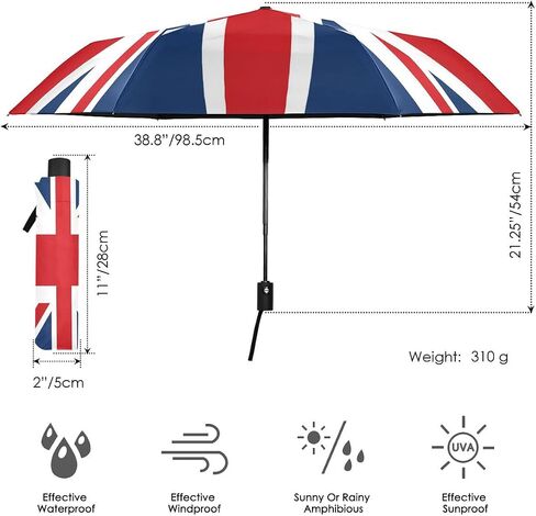 ALAZA Folding Umbrella Inverted Umbrella Automatic Open Close Compact Umbrella Portable Large for Rain Sun UV Protection Windproof in Saudi Arabia