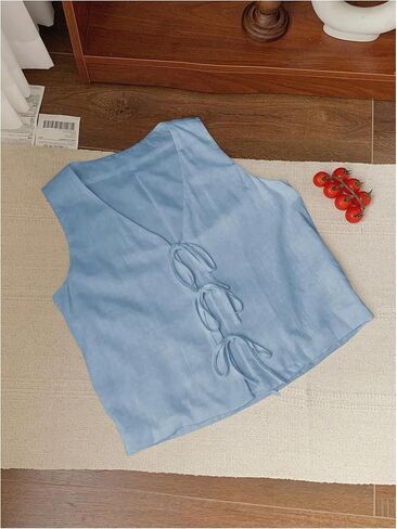 Verdusa Women's Babydoll Boy Tie Step Front Coquette Cute Out Out Tops Summeres Summer Summer in Saudi Arabia