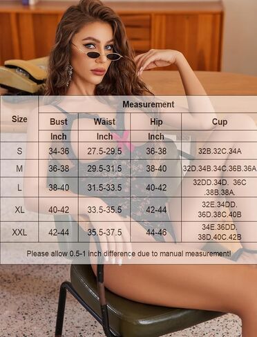 Avidlove One Piece Lingerie Sexy Teddy Ruffle V Neck Bodysuit Lace Nightie in Kuwait