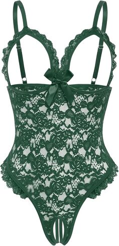 Avidlove One Piece Lingerie Sexy Teddy Ruffle V Neck Bodysuit Lace Nightie in Saudi Arabia