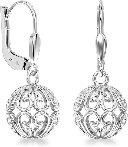 LECALLA 925 Sterling Silver Leverback Drop أقراط خفيفة الوزن بوهيميا دمعة قطرة متدلية للنساء in Kuwait