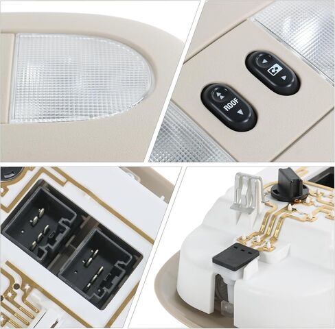 LED Overhead Console Dome Map Light Interior Roof Reading Lamp Compatible with 2004-2008 Ford F-150 2006-2008 Lincoln Mark LT Replace# 7L3Z-18519A70-BA, 4L3Z-18519A70-BAA, Beige in Kuwait