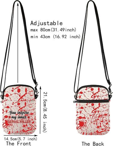 JXGZSO Dark Humor You Inspire My Inner Serial Killer Crossbody Bag Adult Humor Funny Quote Shoulder Bag in Saudi Arabia