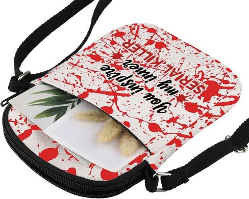 JXGZSO Dark Humor You Inspire My Inner Serial Killer Crossbody Bag Adult Humor Funny Quote Shoulder Bag in Saudi Arabia