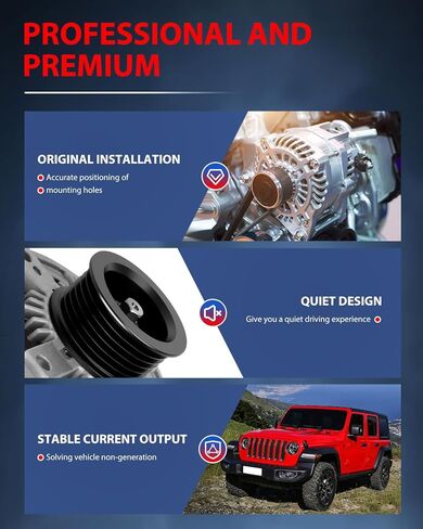 cciyu New Alternator 11576 Fit for 2011-2018 For Dodge for Challenger,2011-2018 For Dodge for Charger,2011-2018 For Dodge for Durango,2011-2018 For Jeep for Grand Cherokee in Kuwait