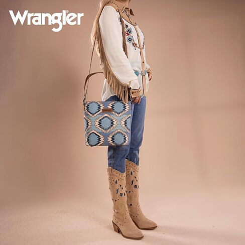 حقيبة Montana West X Wrangler Hobo For Women Aztec Boho محفظة الكتف مع حزام عريض in Kuwait