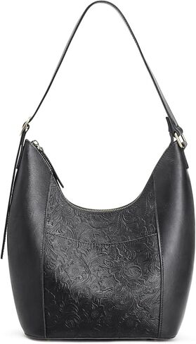 S-ZONE Leather Shoulder Bag for Women Hobo Bag Top Handle Handbag Satchel Purse Rose Pattern in Kuwait