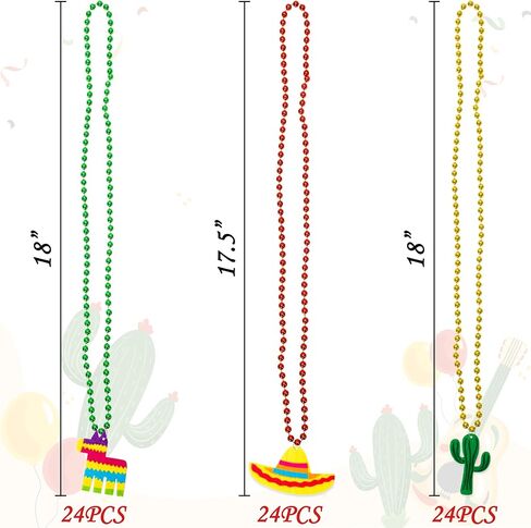 jollylife 21PCS Cinco de Mayo Fiesta Necklaces Bead- Mexican Birthday Party Favors Supplies Decorations in Kuwait