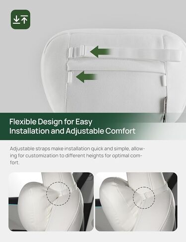TPARTS Headrest Neck Pillow for Tesla Model 3/Y/X/S, Soft Faux Suede Fabric Car Neck Support Pillow Cushion for Traveling (Filled with Dupont Sorona Fiber)-1pc White in Saudi Arabia