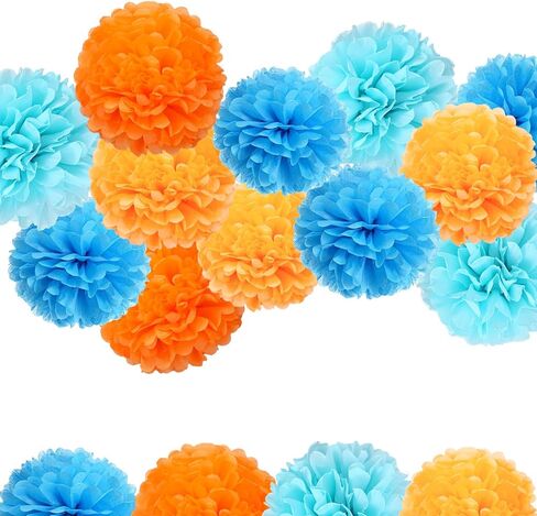 AimtoHome Black Tissue Paper Pom Poms, 12in Paper Flower Balls Hanging Party Decorations, Pack of 12 in Saudi Arabia