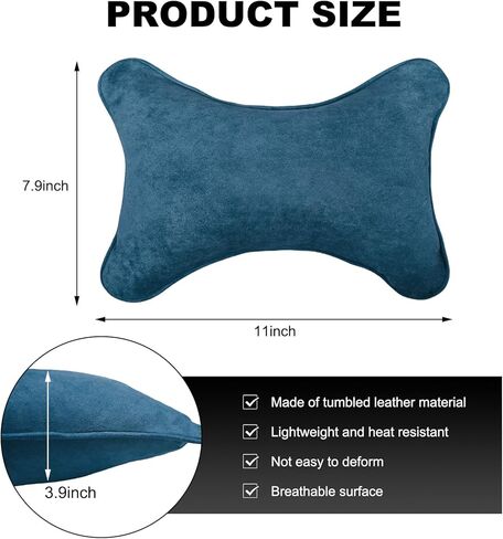 Car Neck Pillow, Comfortable Soft Car Headrest Pillow with Adjustable Strap, Universal Neck Support Pillow Cushion for Driving Office Camping Travelling, Car Accessories (Black) in Kuwait