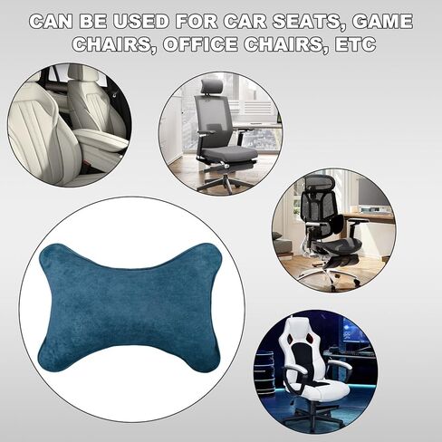 Car Neck Pillow, Comfortable Soft Car Headrest Pillow with Adjustable Strap, Universal Neck Support Pillow Cushion for Driving Office Camping Travelling, Car Accessories (Black) in Kuwait