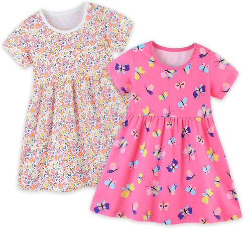 الفتاة الصيفية الفتاة من القطن القطن وأكمام فستان بلا أكمام للأطفال in Kuwait