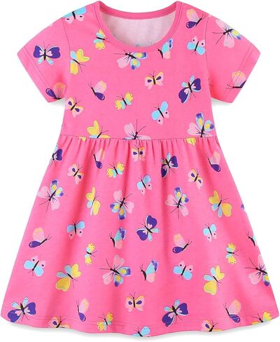 الفتاة الصيفية الفتاة من القطن القطن وأكمام فستان بلا أكمام للأطفال in Kuwait