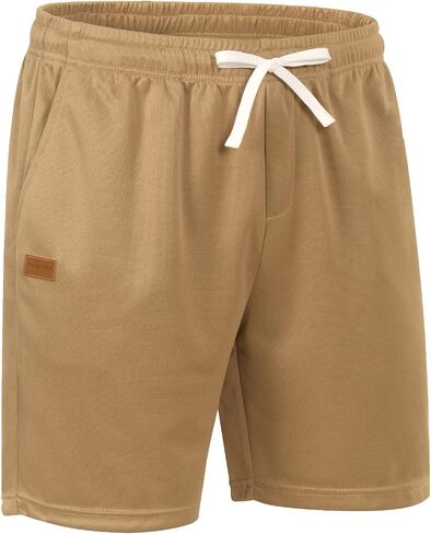 Men's Casual Shorts Elastic Waist Drawstring Lightweight Summer Hiking Shorts with Pockets in Saudi Arabia