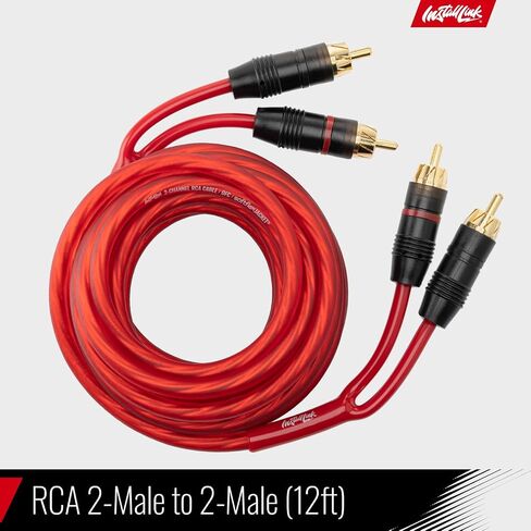 Install Link RCA Audio Cable for Subwoofer or Stereo Cable, 2-Channel, 12ft in Kuwait