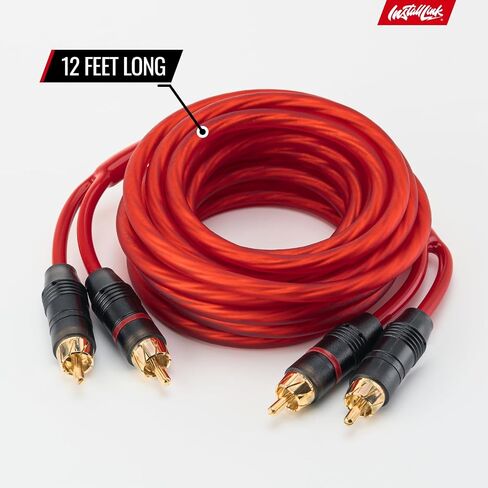 Install Link RCA Audio Cable for Subwoofer or Stereo Cable, 2-Channel, 12ft in Kuwait