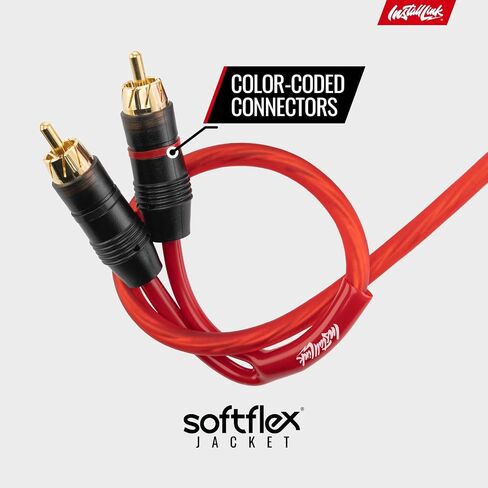 Install Link RCA Audio Cable for Subwoofer or Stereo Cable, 2-Channel, 12ft in Kuwait