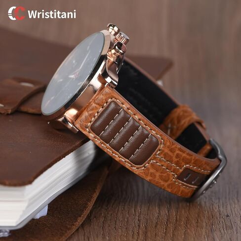 Wristitani Leather Watch Band for Men, 20mm 22mm Top Genuine Leather Watch Strap - Quick Release Leather Watch Band Vintage Wristband fit for Classic Quartz Mechanical Smartwatches in Saudi Arabia