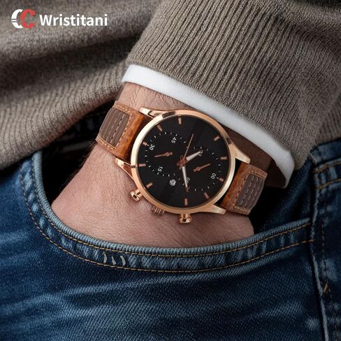 Wristitani Leather Watch Band for Men, 20mm 22mm Top Genuine Leather Watch Strap - Quick Release Leather Watch Band Vintage Wristband fit for Classic Quartz Mechanical Smartwatches in Saudi Arabia