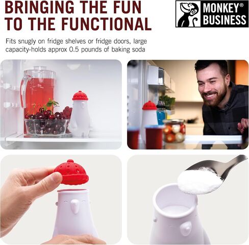 Monkey Business Chill Bill Refrigerator Deodorizer, Baking Soda Container, Baking Soda Fridge, Baking Soda Fridge Deodorizer, Cute Gifts, Kitchen Gadgets in Kuwait