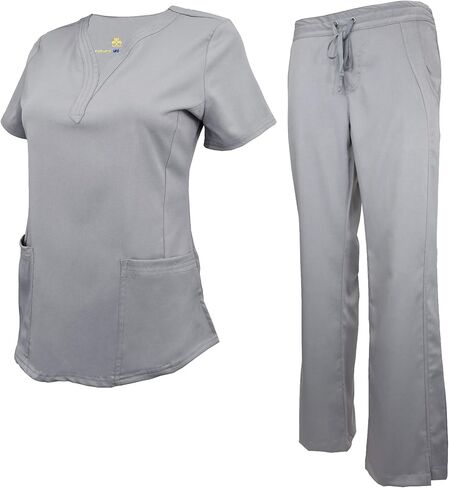 Women's Scrub Set Stretch and Ultra Soft Y-Neck Medical Scrub Top and Pants in Saudi Arabia