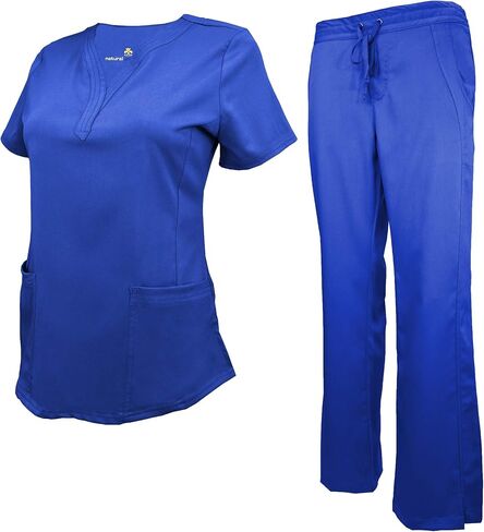 Women's Scrub Set Stretch and Ultra Soft Y-Neck Medical Scrub Top and Pants in Saudi Arabia