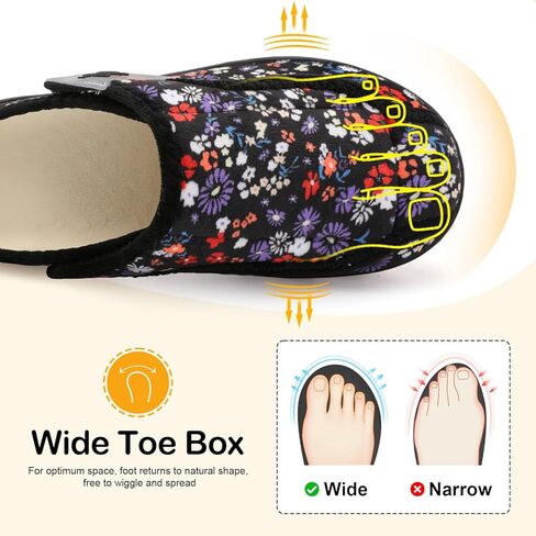 ليفيت النسائية النعال العريضة السكري النعال النعال القابلة للتعديل الوذمة منتفخة السد من الشببر ناعم دافئ الأحذية in Kuwait