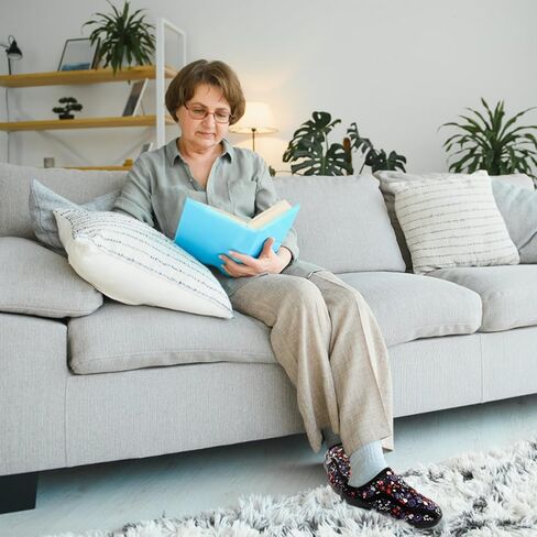 ليفيت النسائية النعال العريضة السكري النعال النعال القابلة للتعديل الوذمة منتفخة السد من الشببر ناعم دافئ الأحذية in Kuwait