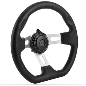 Go Kart Steering Wheel,Steering Wheel w/Cap Go Cart Steering Wheels 3 Bolt 10.6" Racing Steering Wheel for Go-Kart gy Racing Cart Accessory