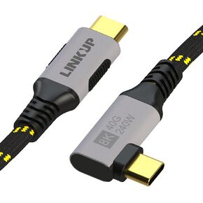 لينك اب - كابل USB 4.0 240 واط للشحن السريع 40Gbps لنقل البيانات نوع C - متوافق مع ثاندربولت 3/4، فيديو 8K@60Hz غلاف متين - لجميع اجهزة USB-C والموزع ووحدة معالجة الرسومات الإلكترونية والكمبيوتر in Kuwait