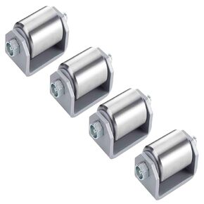 Heavy Duty Weld on Steel Micro 2 Inches Roller Heavy Duty Steel Mini Wheel Grease Fitting RV Trailers Caster (4 Pack)