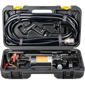 12V Electric Fuel Transfer Pump, Gasoline Transfer Pump Moves 90 Gallons of Gas or Diesel Per Hour. Kit Great for UTVs, Boats, Equipment, Cars, Gas, Diesel, Etc (80W DC Motor)