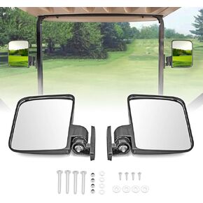 WeiSen Golf Cart Folding Rear View Side Mirrors Adjustable Compatible with EZGO Fit Yamaha Star Zone Carts Club Car