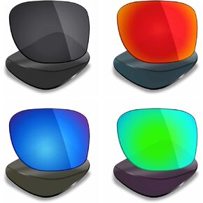 Mryok 4 Pair Polarized Replacement Lenses for Oakley Triggerman Sunglass - Stealth Black/Fire Red/Ice Blue/Emerald Green