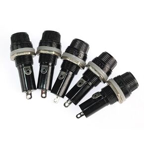 6X30mm Fuse Holder, Black Insurance Tube Socket, Replacement Fuse Sockets, 5Pcs Glass Fuse Holders, Yetaida Fuse Holder, Fuse Socket for Mount Electric System, Motorcycle, Car, Truck, SUV Panel