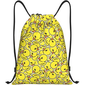 Cute Duck Drawstring Bags Backpack Bag Casual String Daypack for Women Men Sport Gym Yoga Travel Backpacks