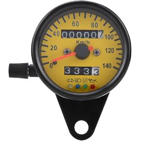 Qiilu Universal Motorcycle Speedometer Odometer,60mm Motorcycle Odometer Speedometer Gauge with Indicator Black
