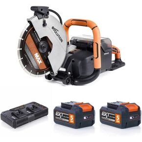 Evolution R255DCT - 10 In Concrete Saw (Aka Circular Saw, Angle Grinder, Chop Saw, Cut Off Saw, Demo Saw, Disc Cutter, Power Cutter) - 15A Motor, No Gas - 4-1/16 In Cut - Incl Premium Diamond Blade