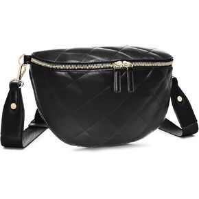 molshine Women's Quilted Crossbody Bum Bags, Trendy Puffer Belt Sling Bag Shoulder Bag Waist Pack Chest Bag Fanny Pack Purse (Silver)